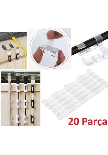 Periboia Kablo Sabitleyici Klips Seti 20 Adet