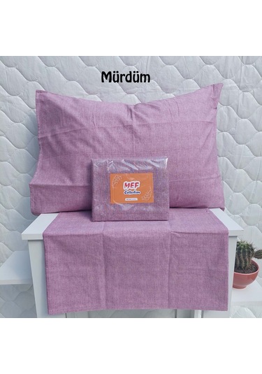 Mef Collection Fırça Desen Yastık Kılıfı Mürdüm 2'li