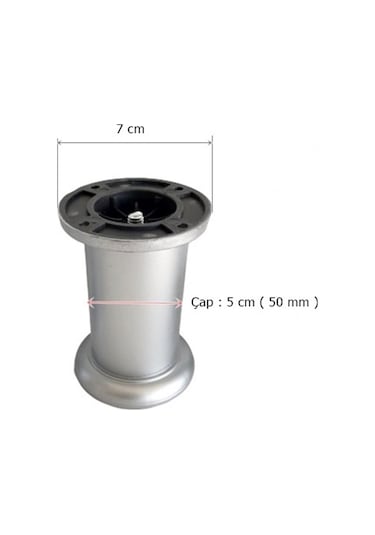 Jumbo Plastik Ayak 5 cm Mobilya Ayağı Gri