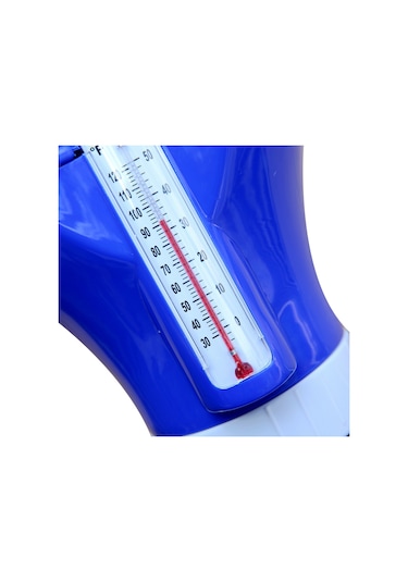 Xiyyadms 8 İnç Termometreli Yüzen Klor Tablet Dispenseri, Mavi-beyaz Renk, Pp Malzeme, 185mm Yükseklik