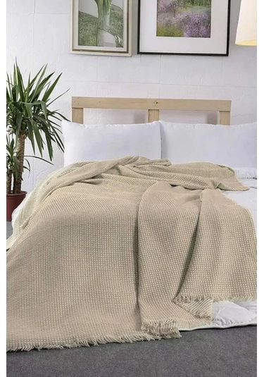 Lora Tek Kişilik Tek Pike 160x210 Cm Bej Bej