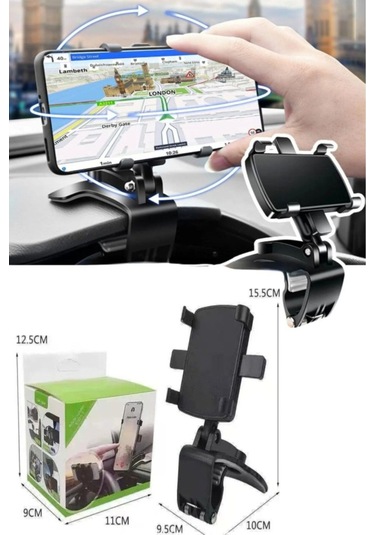 Araba Gösterge Üstüne Takılan Telefon Tutucu Torpido Dikiz Aynası Ve Güneşlik İçin Telefon Standı Ak