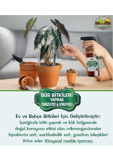 Dr.Worm Yaprak Temizleyici & Koruyucu Kullanıma Hazır Sprey500 ML