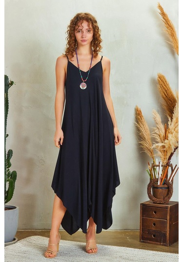 İp Askılı Yazlık Elbise Desenli