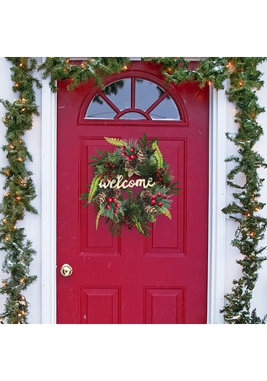 Kokina Yılbaşı Çiçeği, Yapay Çam Kozalaklı Kiraz Demeti, Dekoratif Yeniyıl Süsü, 13 Cm - 12li Set