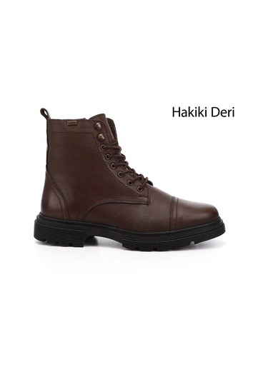 Gönderi R Kahve Floter Gön Hakiki Deri Fermuarlı Bağcıklı Erkek Postal Bot 81501 Kahve