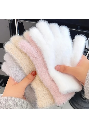 Willowhaven Kadın Termal Kış Eldiveni Gri Dokunmatik Ekran Uyumlu Yumuşak Polar