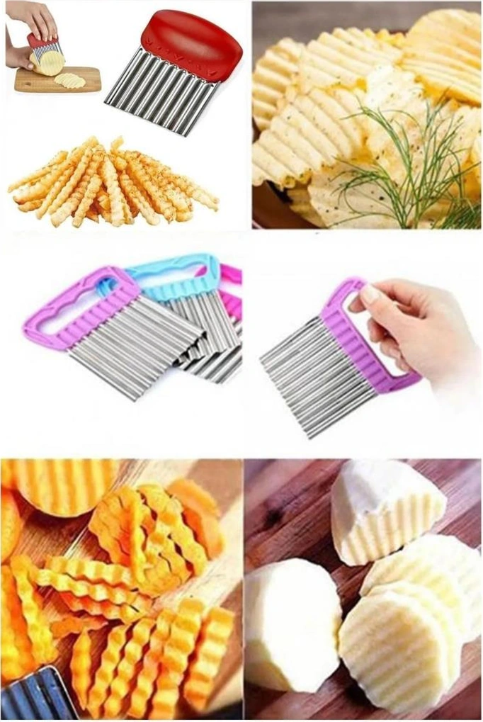 Cips Patates Doğrayıcı Chips Chopper Şekilli Sebze Ve Meyve Dilimleyici Renkli