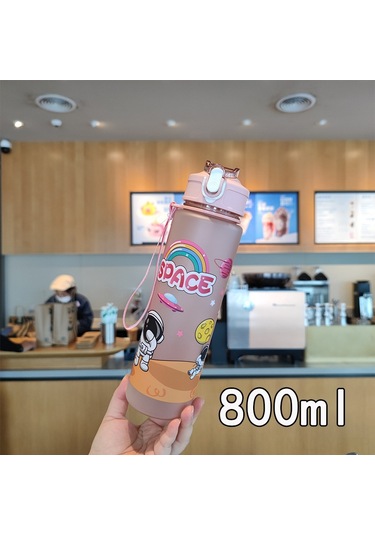 Yifomall Yazlık Astronot Desenli Kullanıma Kolay Taşınabilir Sıvı Tutucu Spill Proof Sünger Kapaklı Pc Plastik Mat Bardak Pembe Diğer