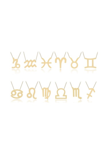 14 Ayar Sarı Altın Kova Burç Kolye