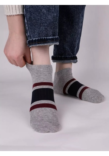 Fn Varan Kısa Çizgili Çorap Seti - 5 Çift 221812500 Beyaz