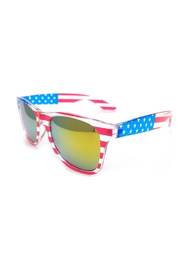Patriotic Clear Frames Klasik Amerikan Bayrağı Güneş Gözlüğü B Çok Renkli