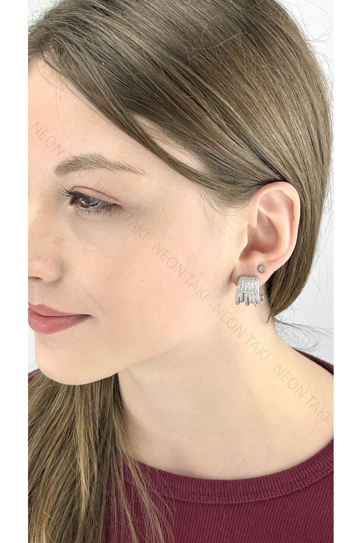 Zirkon Taşlı, Çoklu Görünümlü Küpe 650