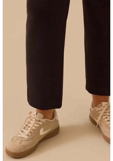 Kadın Büyük Beden Bağcıklı Bilek Boy Pantolon - Siyah 4358748