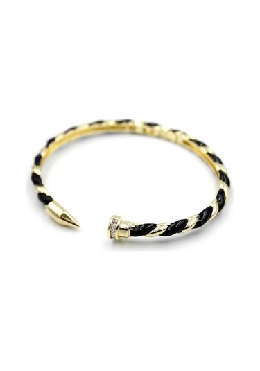 Mineli Çivi Bilezik - Siyah Çok Renkli