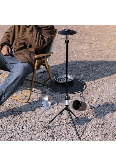 Dolıty Taşıma Çantalı Kamp Masası, Sehpa, Kompakt Plaj Siyah Çok Renkli