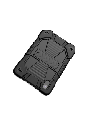 Tablet Kılıfı Lenovo Tab M11 Tb330fu 331fc/ K11/ Xiaoxin Pad 11 2024 Pc + Kickstand İle Silikon Darbeye Dayanıklı Koruyucu Kapak - Siyah Kapaklı Kılıf