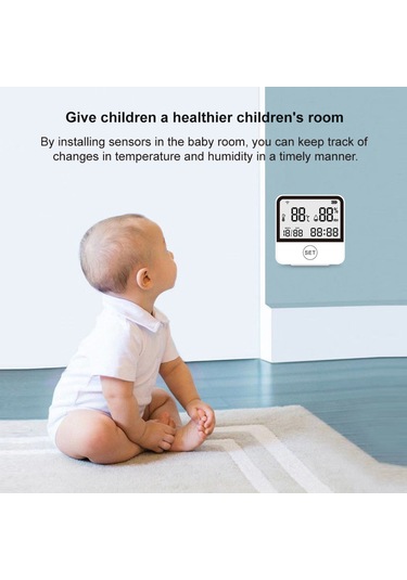 Geeksen Beyaz Wifi Sıcaklık Nem Sensörü - Akıllı Uygulama İle Uzaktan İzleme, Sıcaklık Alarmı Ve Geçmiş Veri Kaydı Pil Dahil Değil Beyaz