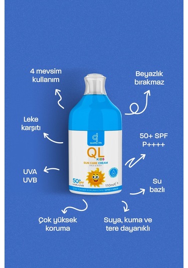 Ql Bebek Güneş Kremi 50+ Spf 110 Ml Çok Yüksek Koruma Çocuk Güneş Kremi