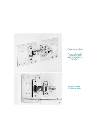 Paslanmaz Çelik Menteşe Onarım Plakası-9084275627316ak