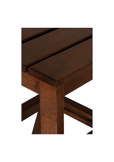 Refilya Masif Ahşap Katlanır Merdiven Tabure Ceviz