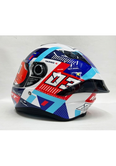 Mt Targo S Sergio Garcia D7 Şeffaf Vizörlü V-14B Motosiklet Kaskı
