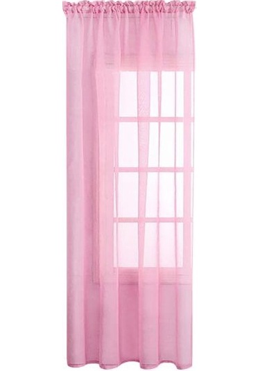 1 Adet Düz Renk Şeffaf Tül Pencere Perdesi Drapesi Oturma Odası Balkon Veranda Dekoru Arı Pembe