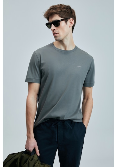 Lufian Bran Modern Grafik T- Shirt Koyu Yeşil Koyu Yeşil 111020262100610 Koyu Yeşil