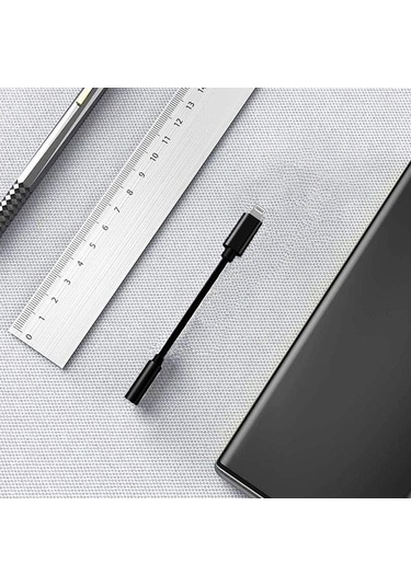 Tonex Ax-01 Lightning 3.5mm Jack Dönüştürücü Kulaklık Kablosu Siyah