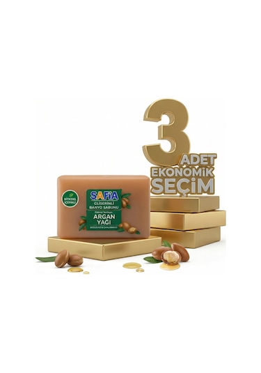 Safia Gliserinli Argan Yağlı Banyo Sabunu 3x150 Gr Argan Yağı