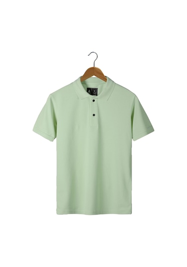 Erkek Mint Yeşil Slim Fit Polo Yaka T-shirt Mint Yeşil