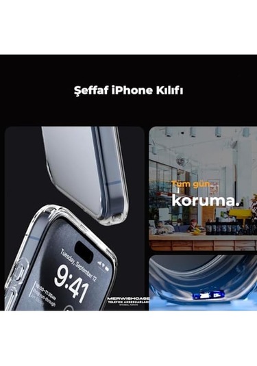 Apple İhone 16pro Max Kılıf Sararmaz 2mm Şeffaf Silikon - Şeffaf Şeffaf