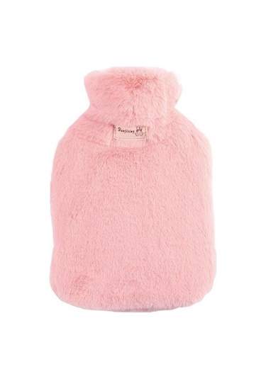 Peluş Kapaklı 1000ML Doldurulabilir Sıcak Su Torbası Pembe