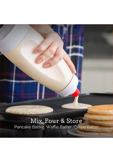 Pazly Krep Hamuru Dağıtıcısı, 1000ml, 10x10x28 Cm, El Kranklı Hamur Karıştırma Şişesi Diğer