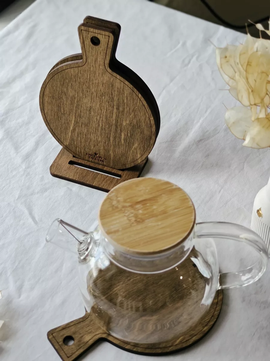 Orlov's Decor Sıcak Tencereler İçin Ahşap Altlıklar, Sette 3 Adet 158060354 Kahverengi