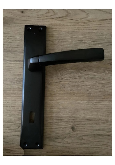 Badem Aynalı Oda Kapı Kolu Siyah 1 Takım