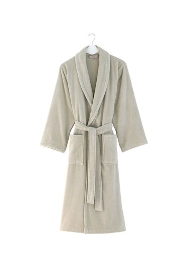 Soft Cotton Micro Bornoz Ekru