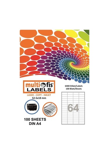 Multiofis 52.5X18 MM Laser Etiket 5164