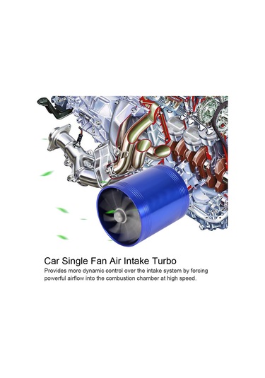 Ximistore9 Araç İçin Çift Lüftü Turbofan Mavi - Güç Artırıcı, Yakıt Tasarrufu, Alüminyum Gövde