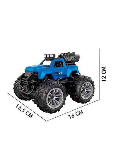 Uzaktan Kumandalı Şarjlı Duman Atan Araba 4x4 Buharlı Işıklı Uzaktan Kumandalı Off Road Araba Rc Stu Mavi