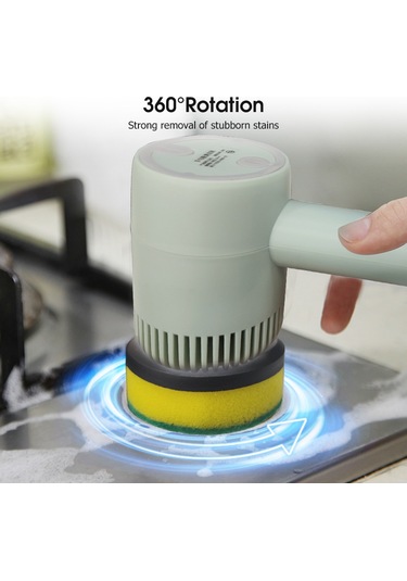İflashdeal Elektrikli Temizleme Fırçası Ev Temizleme Fırçası Elektrikli Kablosuz Temizleme Fırçası El Temizleme Fırçası Mutfak Banyo İçin Çok Fonksiyonlu Temizleme Fırçası