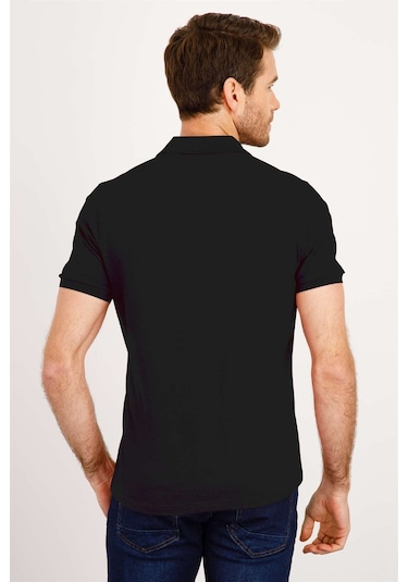Igs Modernfit Dar Kalıp Erkek Polo Yaka Tişört Siyah