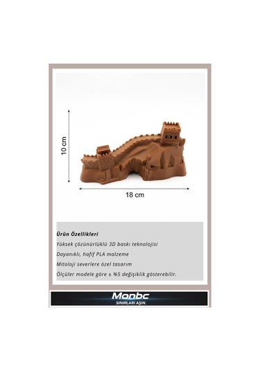Monbc Çin Seddi Mini Masa Üstü 3d Tasarım Dekoratif Biblo, Hediyelik Ve Ev Ofis İçin Şık Aksesuar