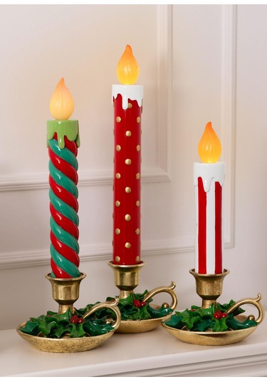 The Mia Dekoratif Led Işıklı Yılbaşı Mumu 18x18x51 Cm 1 Adet