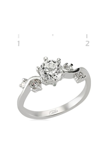 Gümüş Tek Taş Bayan Yüzük (551169054)