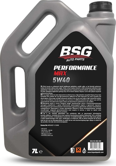 BSG Performance Max 5W-40 Motor Yağı 7 L