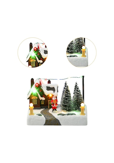 Suntek Ev, Yılbaşı Ve İç Mekan İçin Müzik Işıklı Köy 17x10x12cm