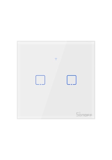 Sonoff T0-EU-2C Akıllı Dokunmatik Duvar Anahtarı 2 Kanallı