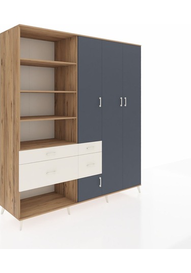 Kronos Dolap 14 Raflı 4 Çekmeceli 4 Kapaklı 220x59x243 Çam-antrasit/aytaşı Antrasıt/aytası Kronos Dolap 14 Raflı 4 Çekmeceli 4 Kapaklı 220x59x243 Çam-antrasit/aytaşı Antrasıt/aytası