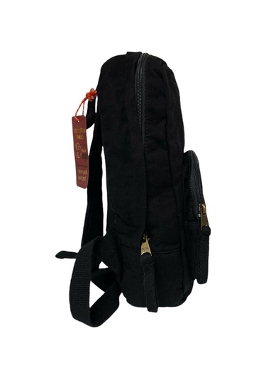 Kaliteli Mini Vintage Salaş Disayn Günlük Sırt Gezi Çantası 19 Cm X 34 Cm Siyah - Gri